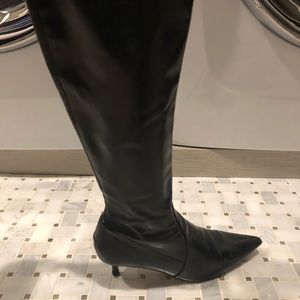 Donald J Pliner black mid calf boots